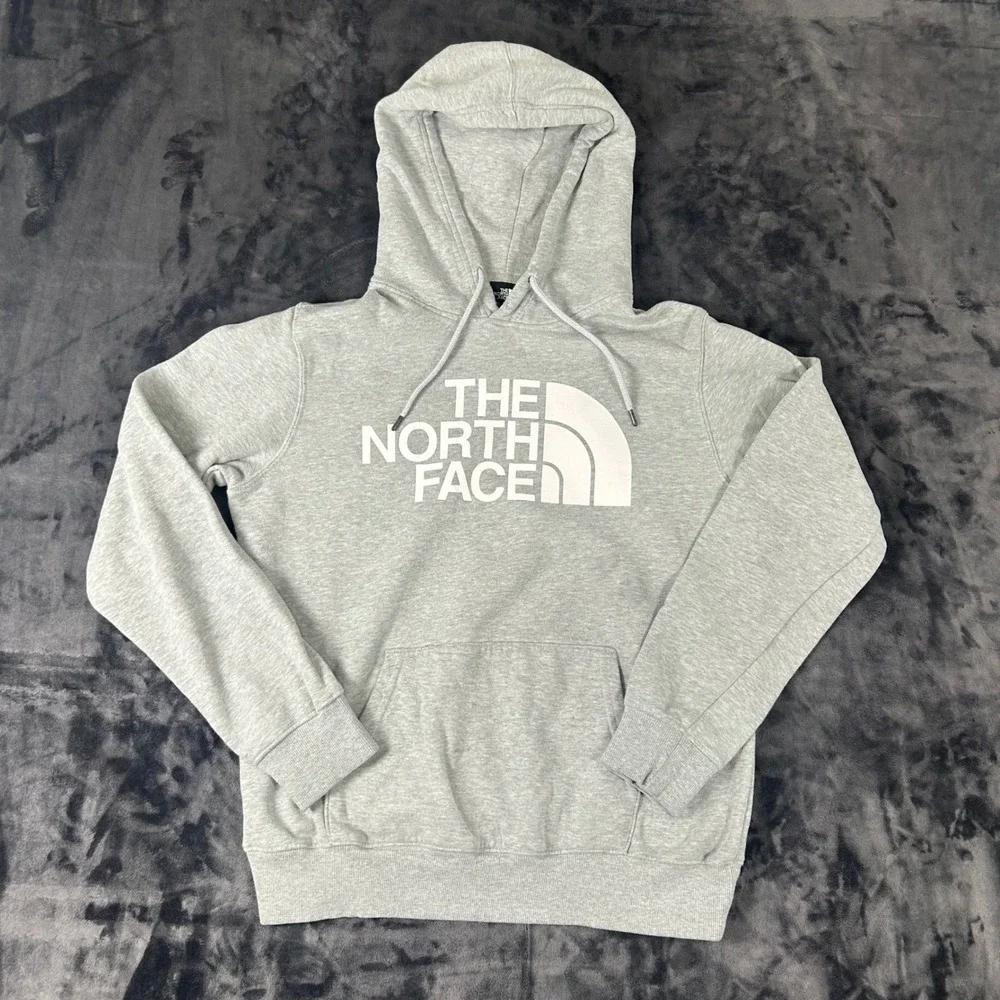 The North Face Hoodie Mens M Gray Half Dome Logo Pullover Sweatshirt
